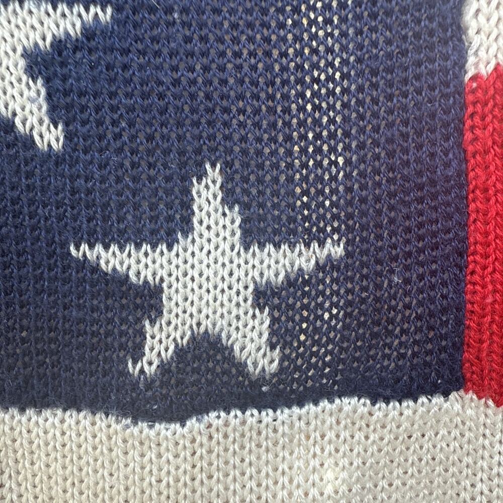 Cloud chaser American Flag Knit Tank Top with Mesh Overlay White/Red/Blue Sz.L - Picture 7 of 12